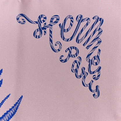 Hermes Silk Twill Plumets Et Panaches Scarf 90 Rose Fane Bleu Violet 2 of 5