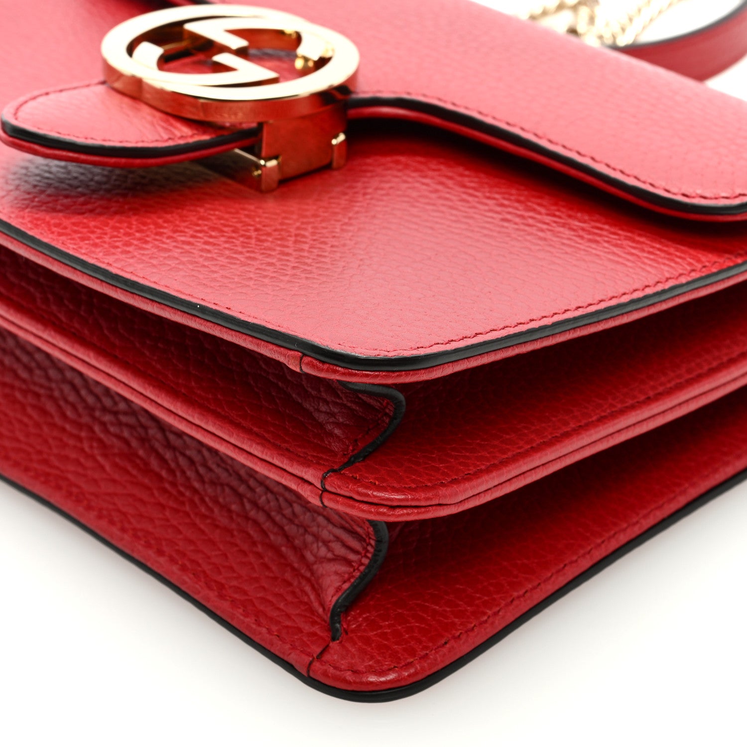 Gucci Dollar Calfskin Small Interlocking G Shoulder Bag Red 10 of 10