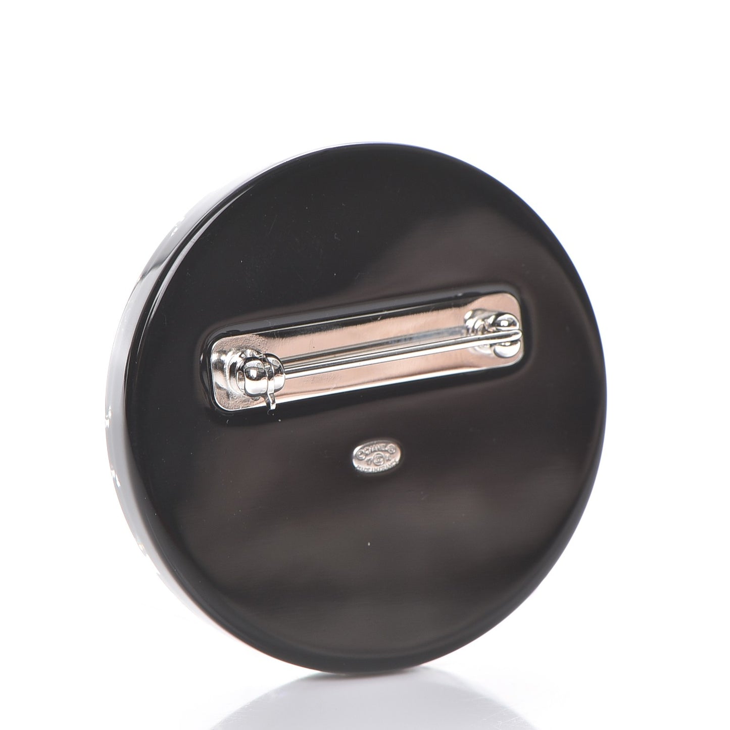 Glittered Resin Strass Brooch Black Pink