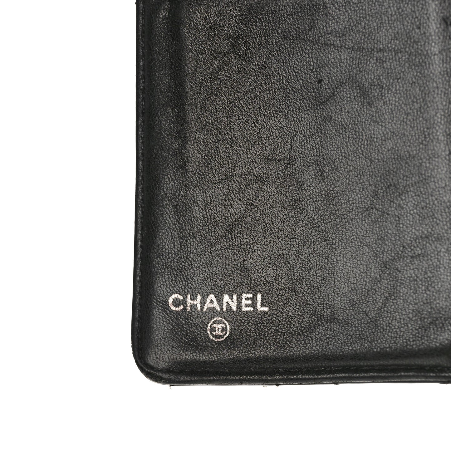 Patent Calfskin Quilted Yen Wallet Black