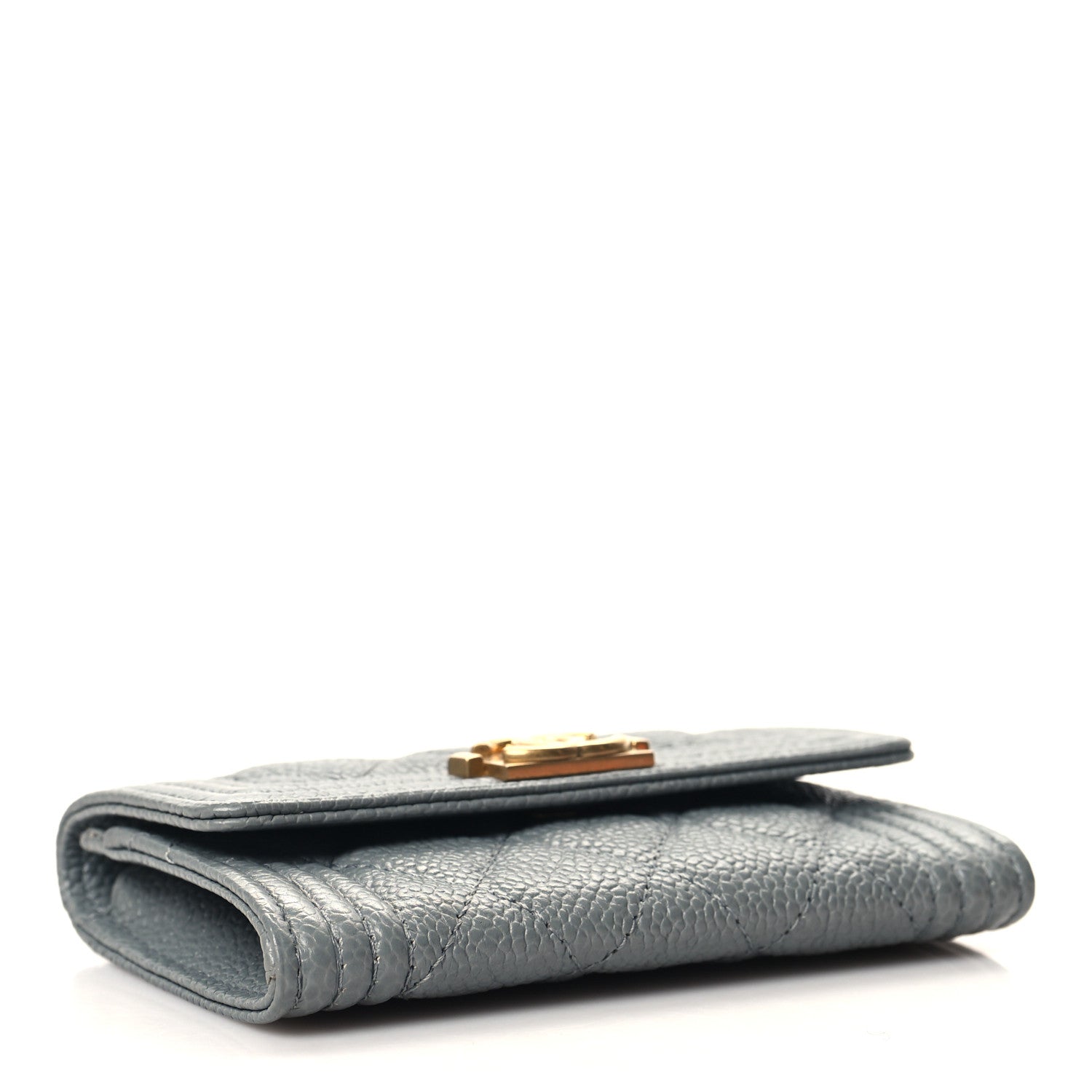 Chanel Caviar Quilted Boy Flap Card Holder Grey 4 of 9