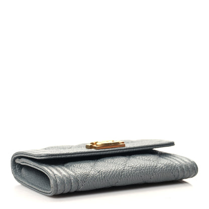 Chanel Caviar Quilted Boy Flap Card Holder Grey 4 of 9
