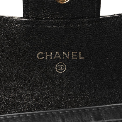 Chanel Lambskin Quilted Flap Card Holder Wallet Black 6 of 8
