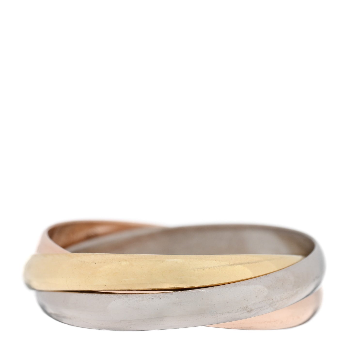 18K Pink Yellow White Gold Small Trinity Ring 56 7.5