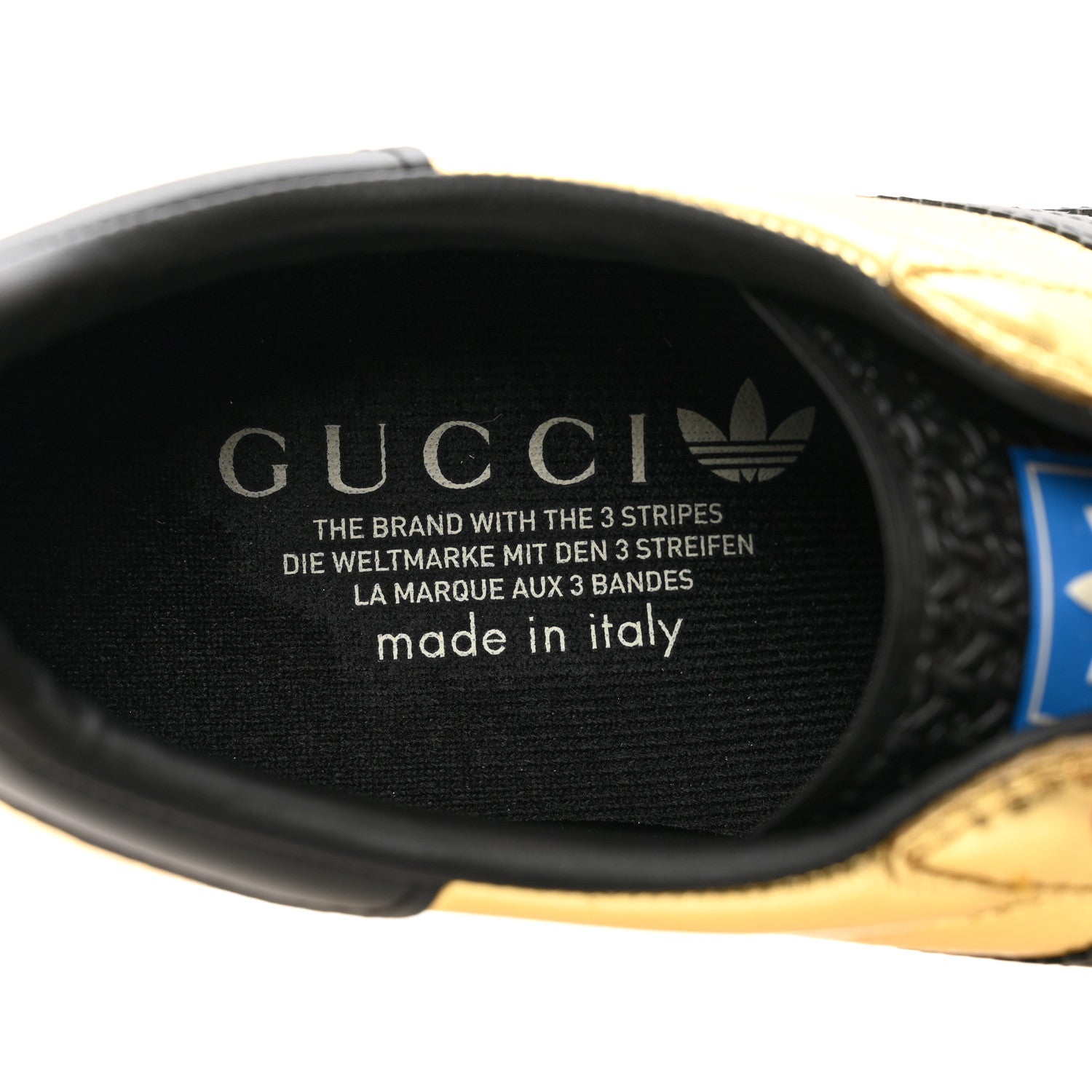 Gucci X ADIDAS Ginza Calfskin Demetra Gazelle Wedge Sneakers 39.5 King Gold Black 7 of 9