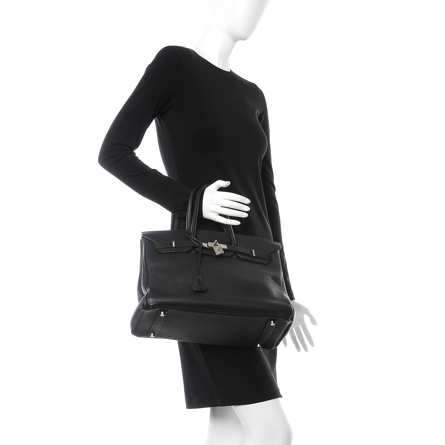 Hermes Taurillon Clemence Birkin 35 Black 2 of 39