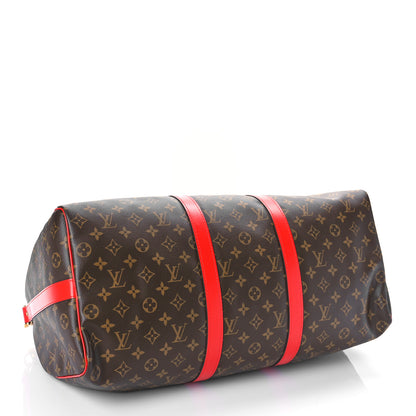 Louis Vuitton Calfskin Monogram Keepall Bandouliere 50 Coquelicot 4 of 9