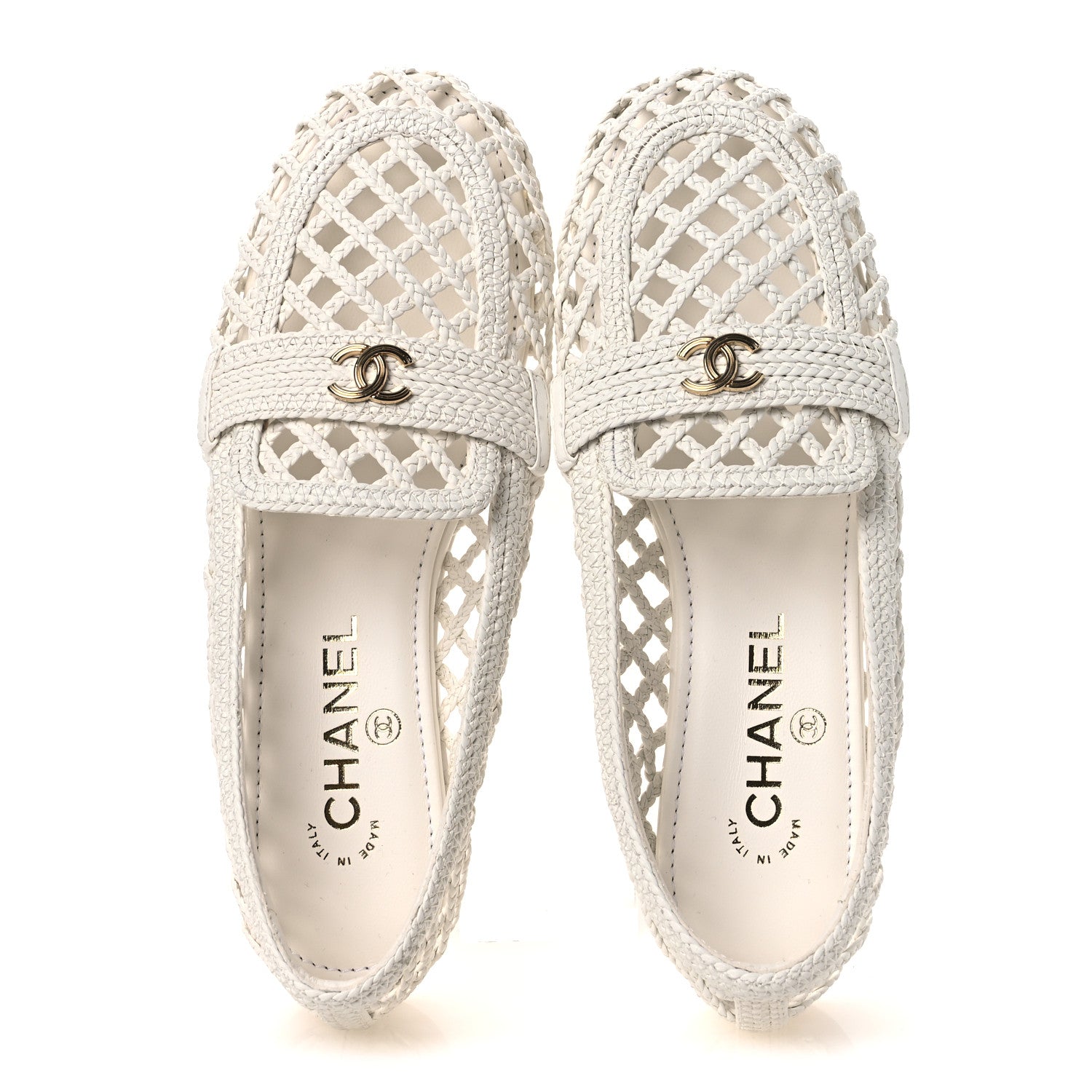 Chanel Braided Lambskin Mule Sandals 38.5 White 2 of 10