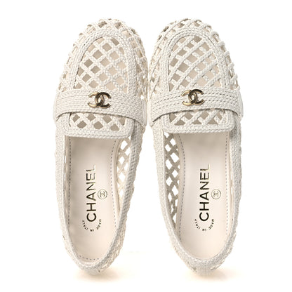 Chanel Braided Lambskin Mule Sandals 38.5 White 2 of 10