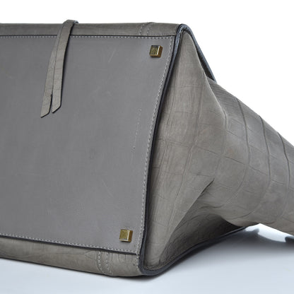 Celine Crocodile Embossed Nubuck Large Phantom Luggage Grey 9 of 18