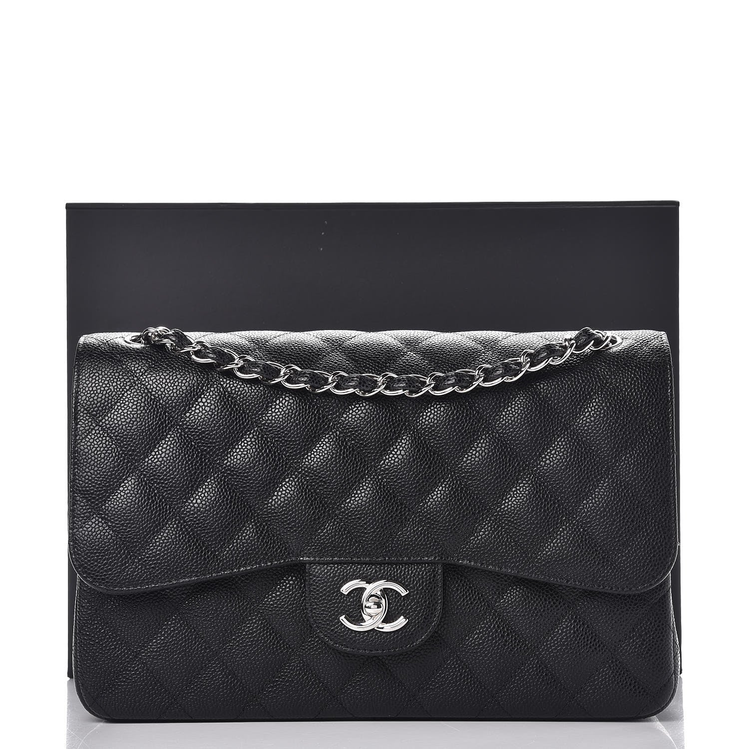 Chanel Caviar Quilted Jumbo Double Flap Black 9 of 9