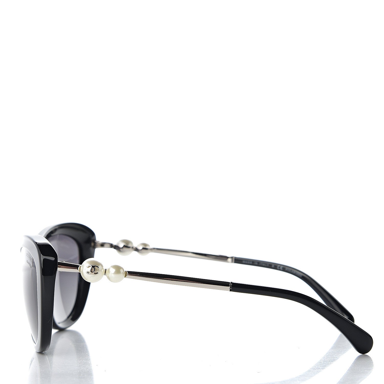 Chanel Acetate Pearl Cat Eye Sunglasses 5340-H Black 3 of 8