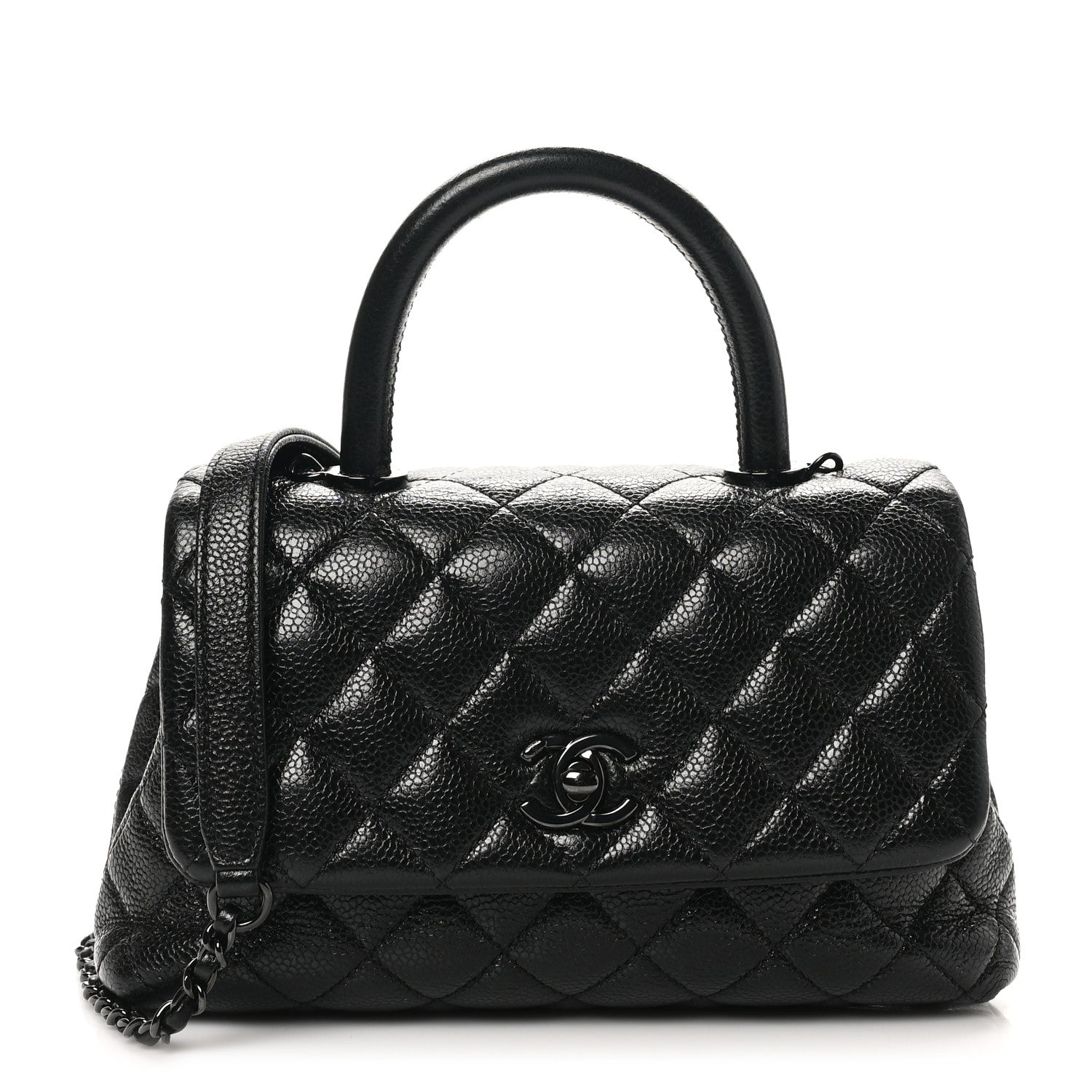 Chanel Caviar Quilted Mini Coco Handle Flap So Black 1 of 12