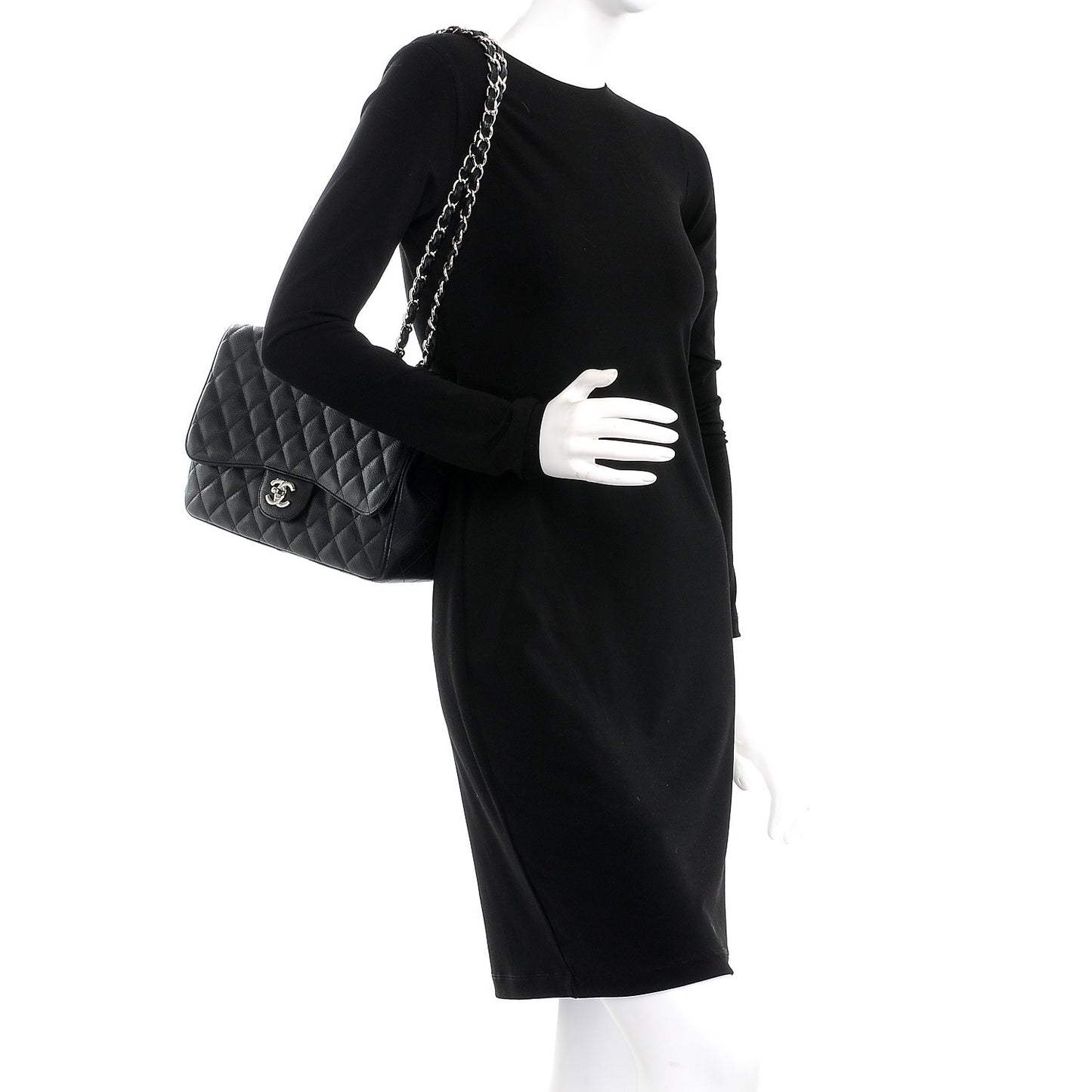 Caviar Quilted Jumbo Single Flap Black