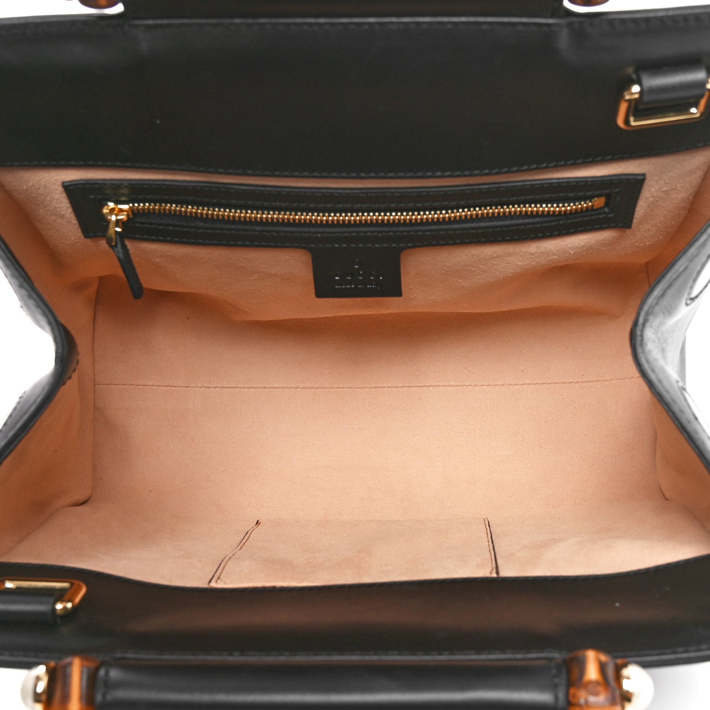 Nappa Bamboo Small Nymphaea Top Handle Bag Black