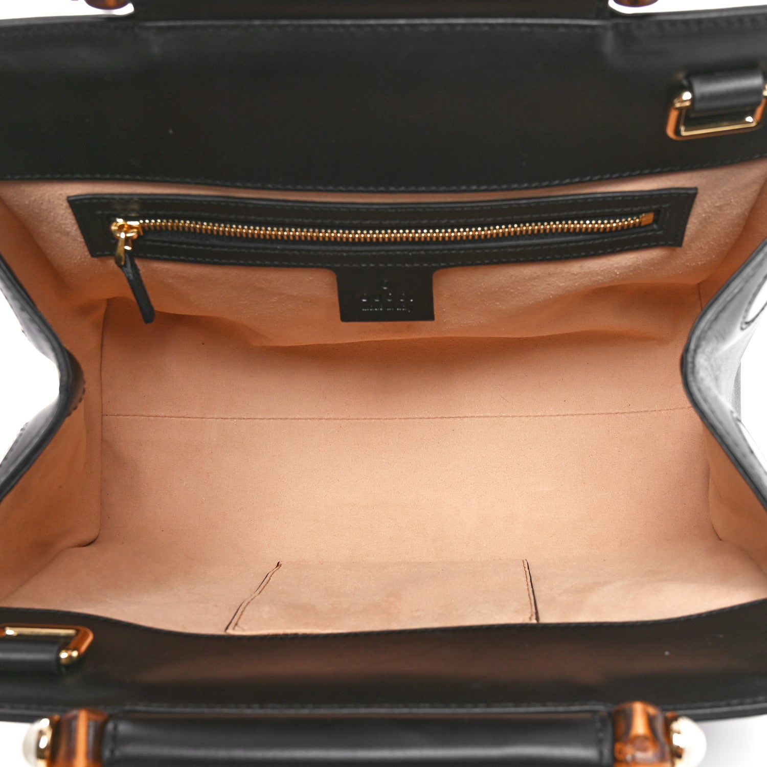 Gucci Nappa Bamboo Small Nymphaea Top Handle Bag Black 5 of 10