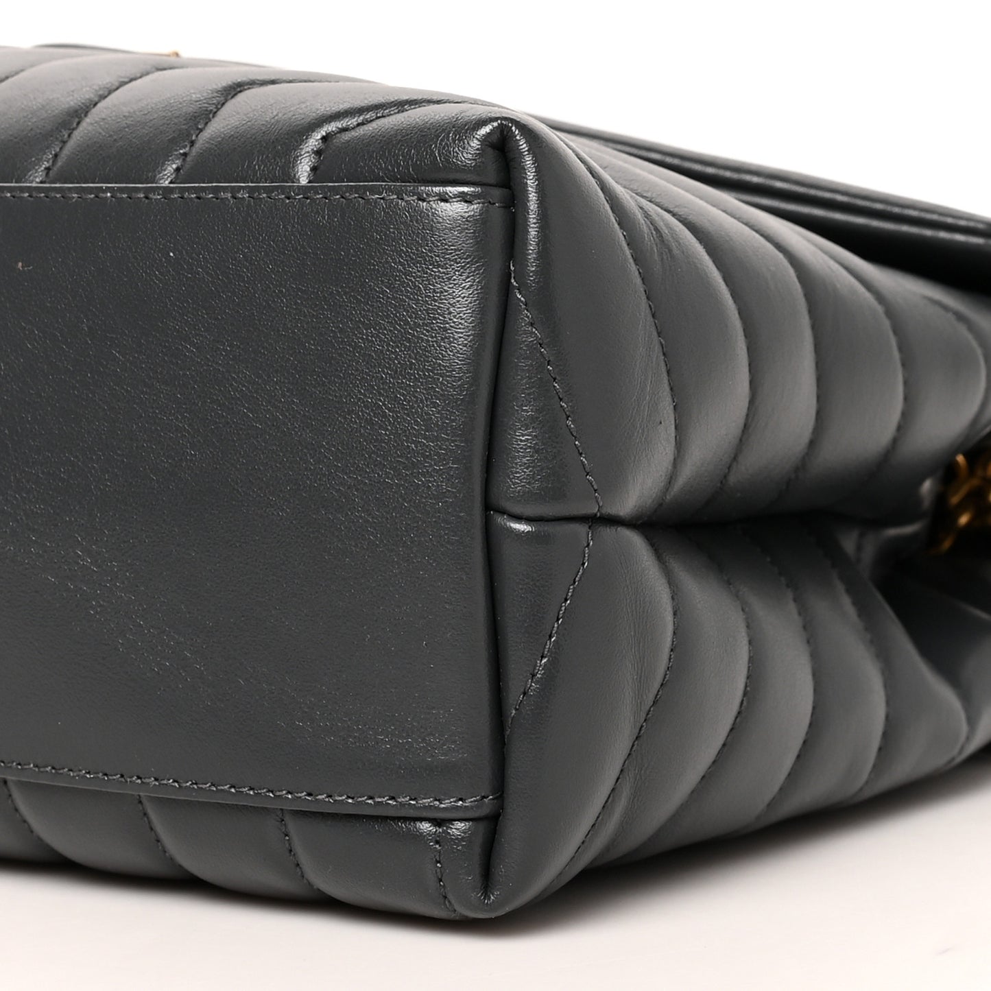 Calfskin Y Quilted Monogram Medium Loulou Chain Satchel Smog