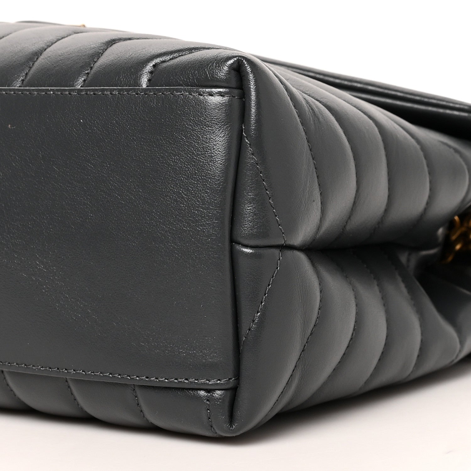 Saint Laurent Calfskin Y Quilted Monogram Medium Loulou Chain Satchel Smog 10 of 10
