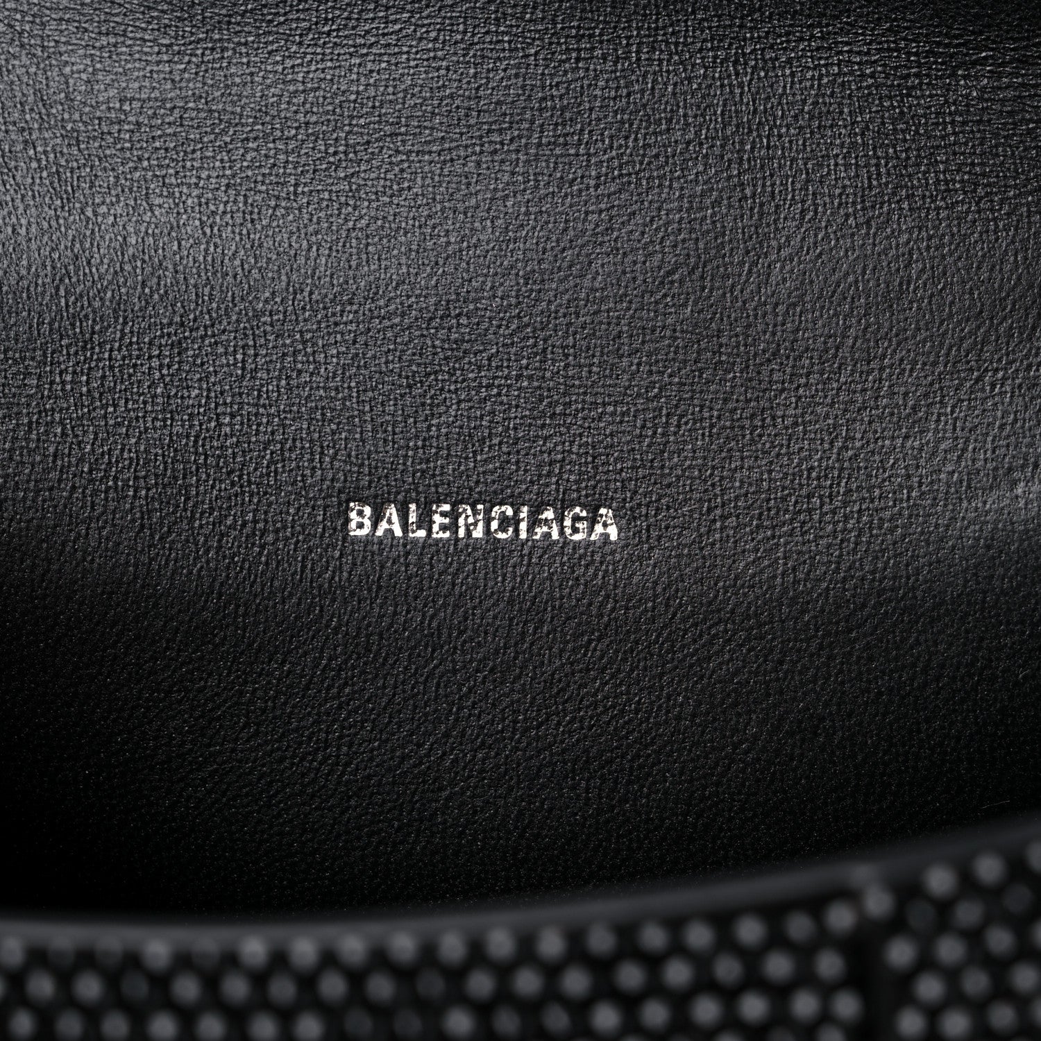 Balenciaga Strass Suede Hourglass Top Handle Bag XS Black Jet 6 of 12