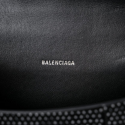 Balenciaga Strass Suede Hourglass Top Handle Bag XS Black Jet 6 of 12