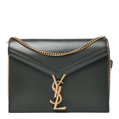 Saint Laurent Smooth Calfskin Monogram Cassandra Clasp Bag Dark Green 1 of 9