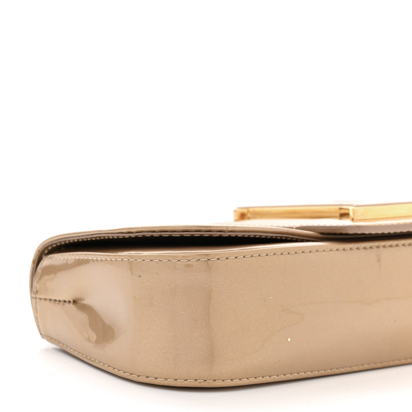 Patent Sobe Clutch Beige Poudre