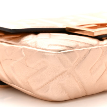 Fendi Vitello Laminato FF 1974 Embossed Mini Baguette Rame 9 of 11
