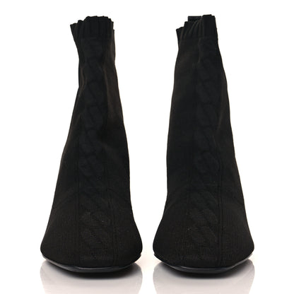 Hermes Knit Calfskin Volver Ankle Boots 40 Black 2 of 8