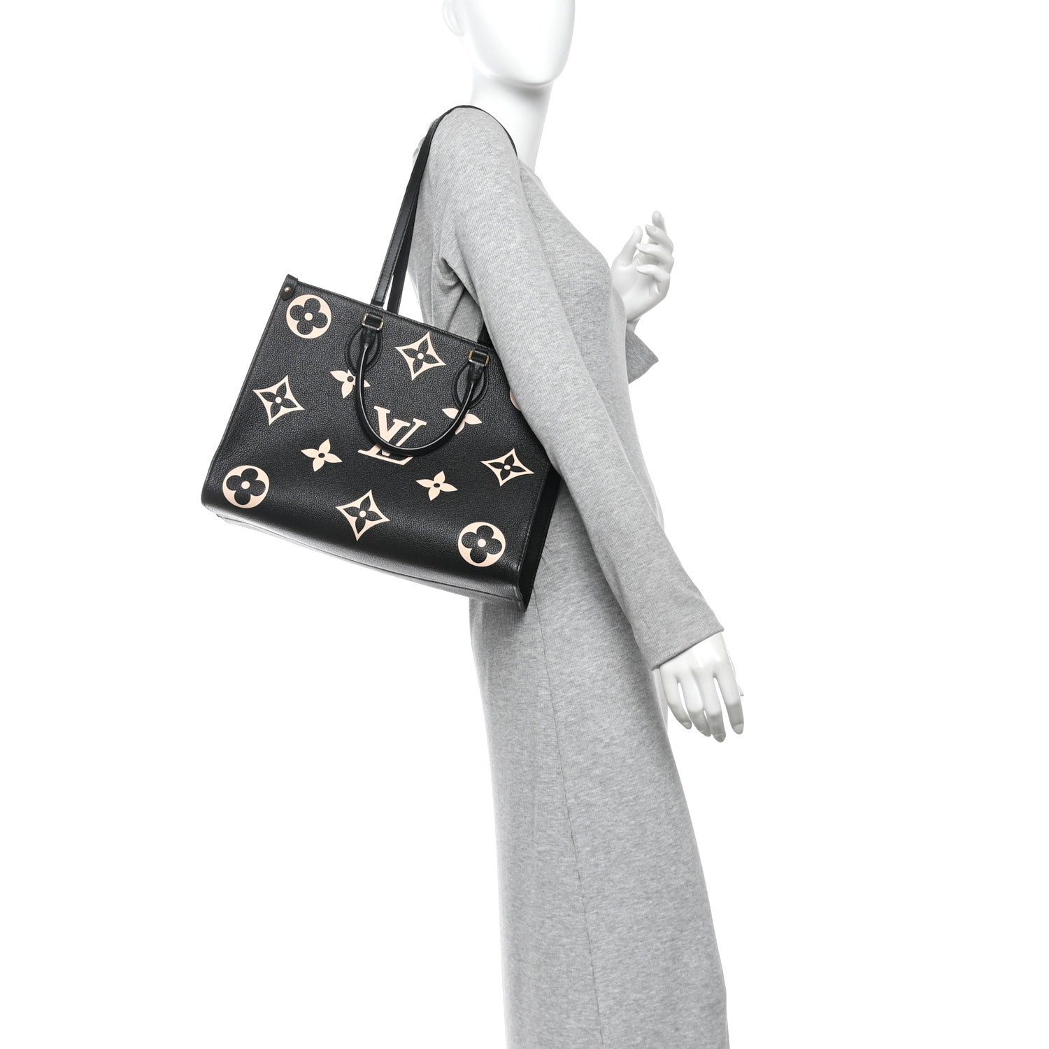Louis Vuitton Empreinte Monogram Giant Onthego MM Black Beige 2 of 9