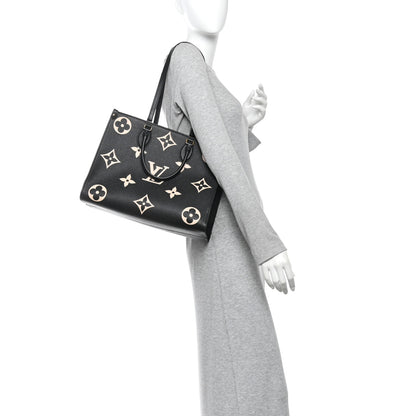 Louis Vuitton Empreinte Monogram Giant Onthego MM Black Beige 2 of 9