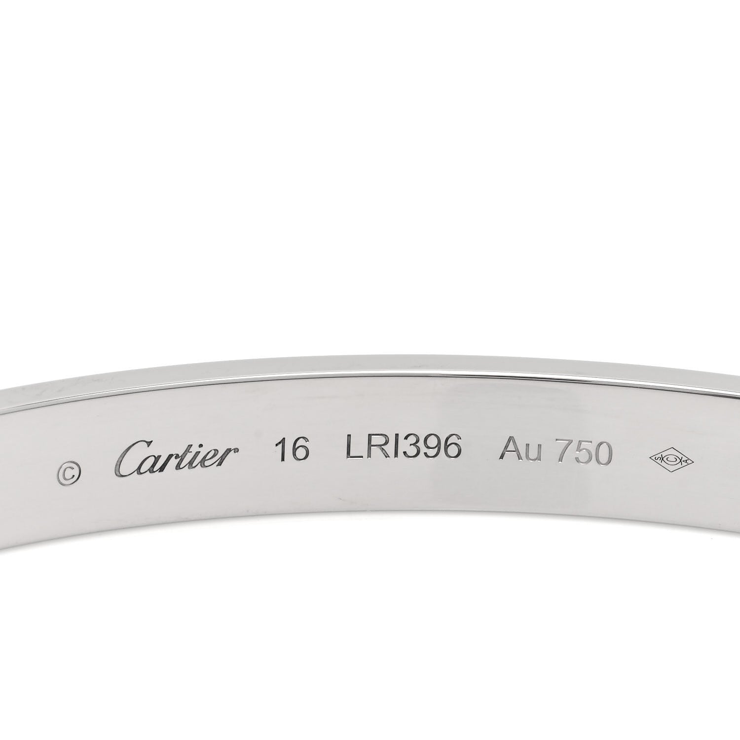 Cartier 18K White Gold LOVE Bracelet 16 3 of 4