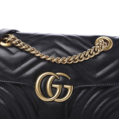 Gucci Calfskin Matelasse Mini GG Marmont Shoulder Bag Black 11 of 11