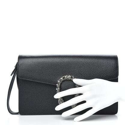 Gucci Dollar Calfskin Crystal Dionysus Clutch Wristlet Black Black Diamond 2 of 10