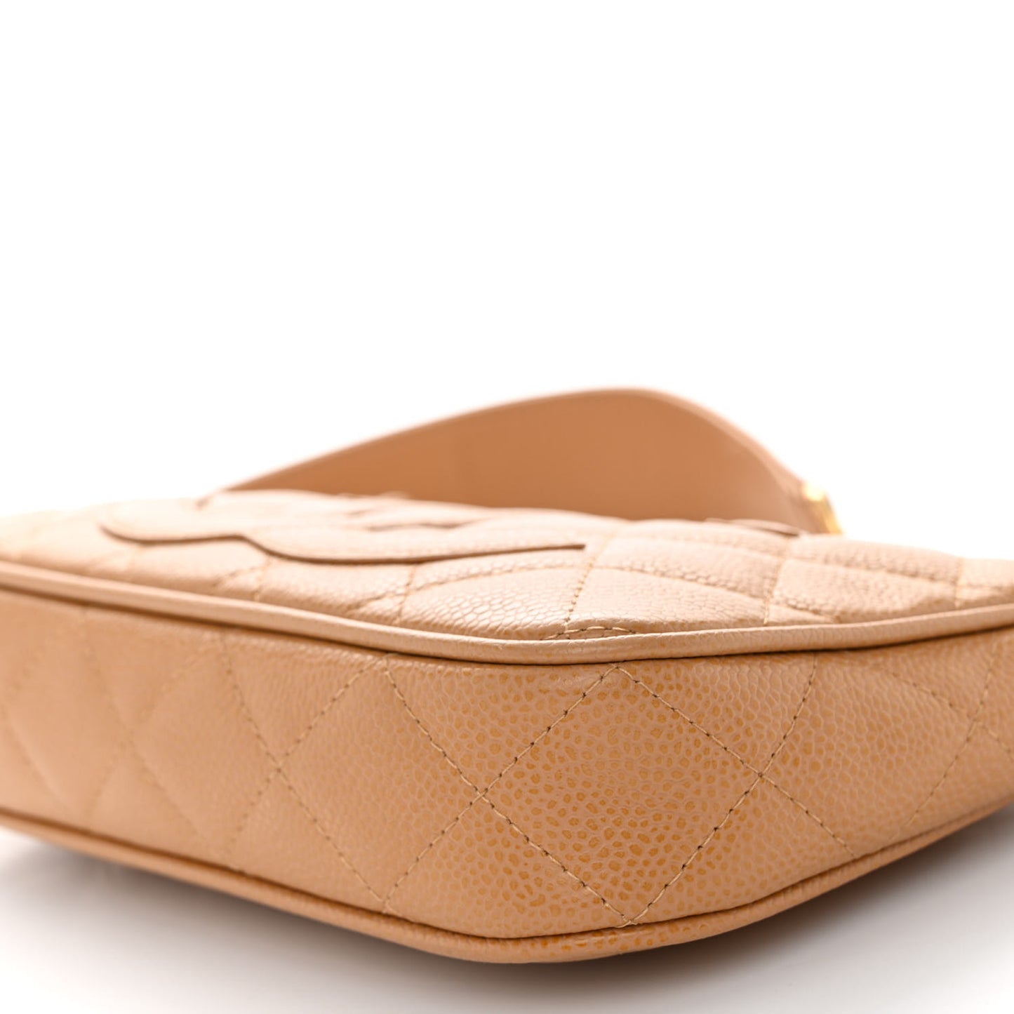 Caviar Quilted Timeless CC Shoulder Bag Beige