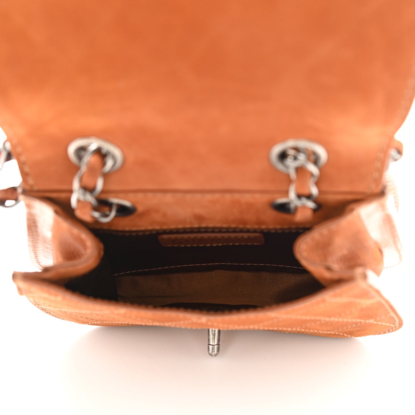 Suede Coco Twin Small Flap Marron