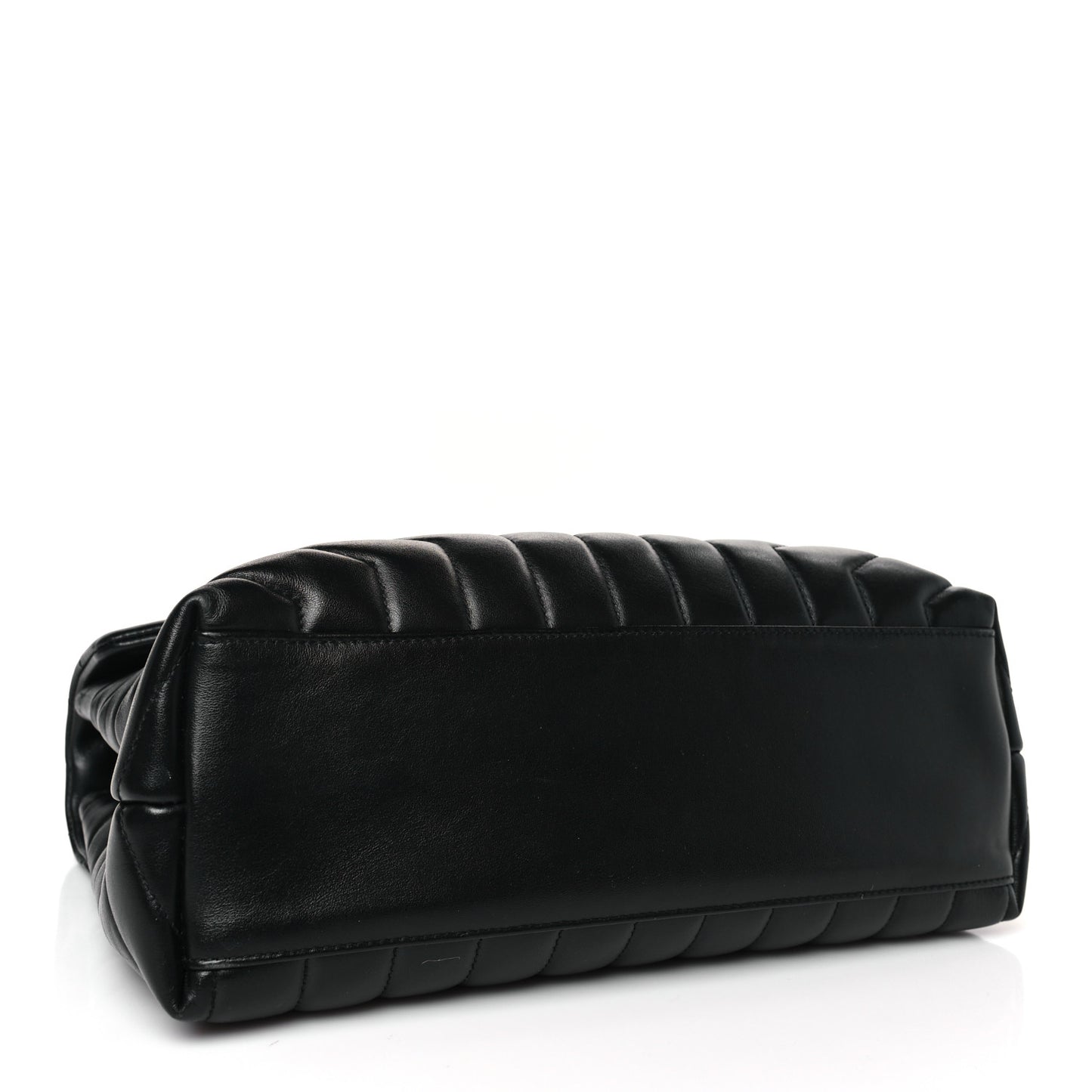 Calfskin Y Quilted Monogram Monochrome Medium Loulou Chain Satchel Black