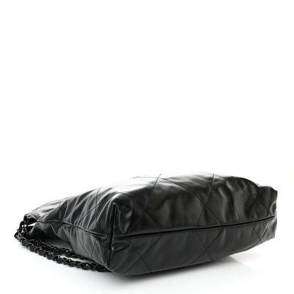 Chanel Shiny Calfskin Quilted Small Chanel 22 So Black 5 of 11