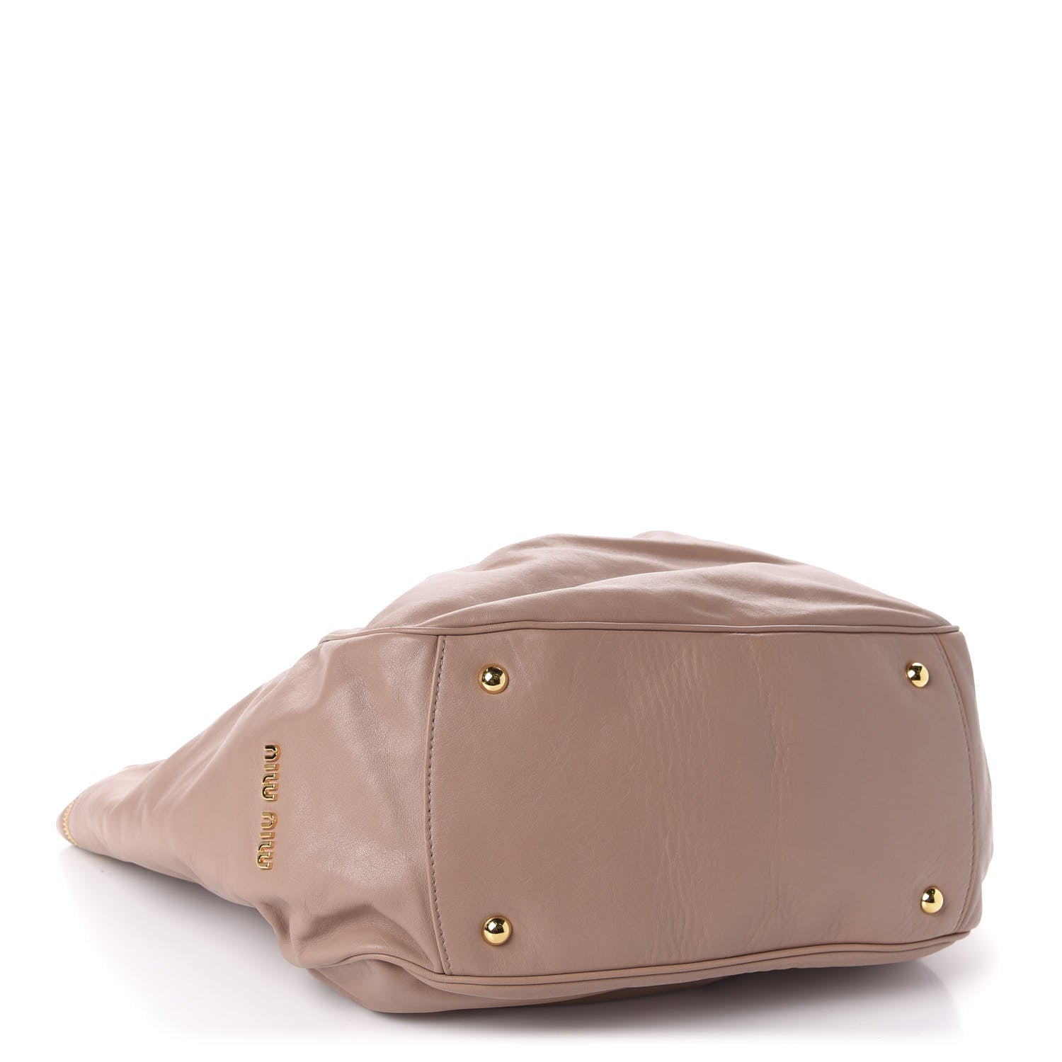Miu Miu Vitello Lux Gathered Tote Cammeo 4 of 11