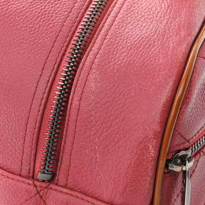 Chanel Caviar Patent Quilted Large Bowler Bag Red 13 of 20