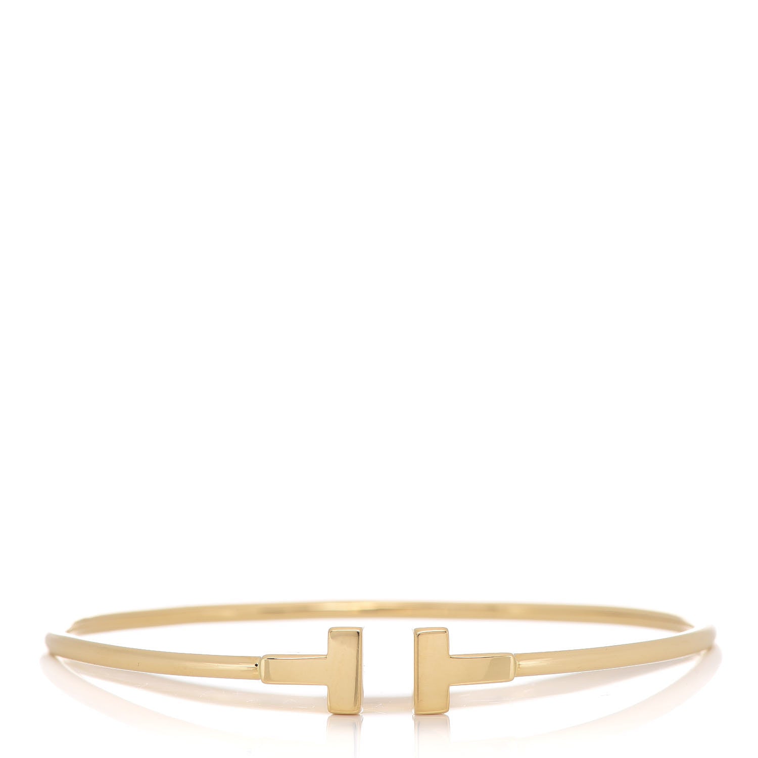 Tiffany 18K Yellow Gold Narrow T Wire Bracelet 1 of 5