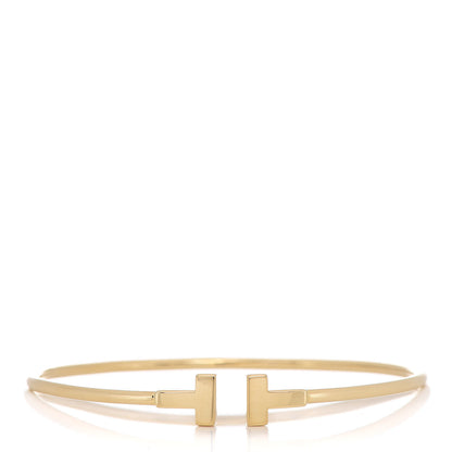 Tiffany 18K Yellow Gold Narrow T Wire Bracelet 1 of 5