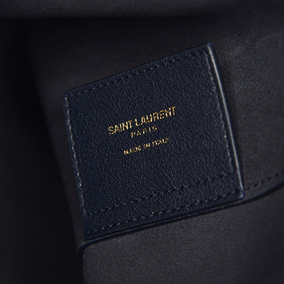 Saint Laurent Calfskin Large Shopping Tote Navy 7 of 8