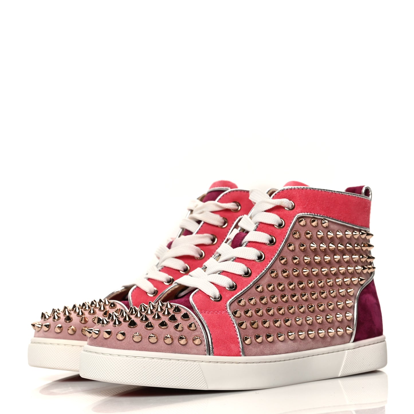 Veau Velours Womens Colorblock Louis Spikes Flat Sneakers 38.5 Multicolor