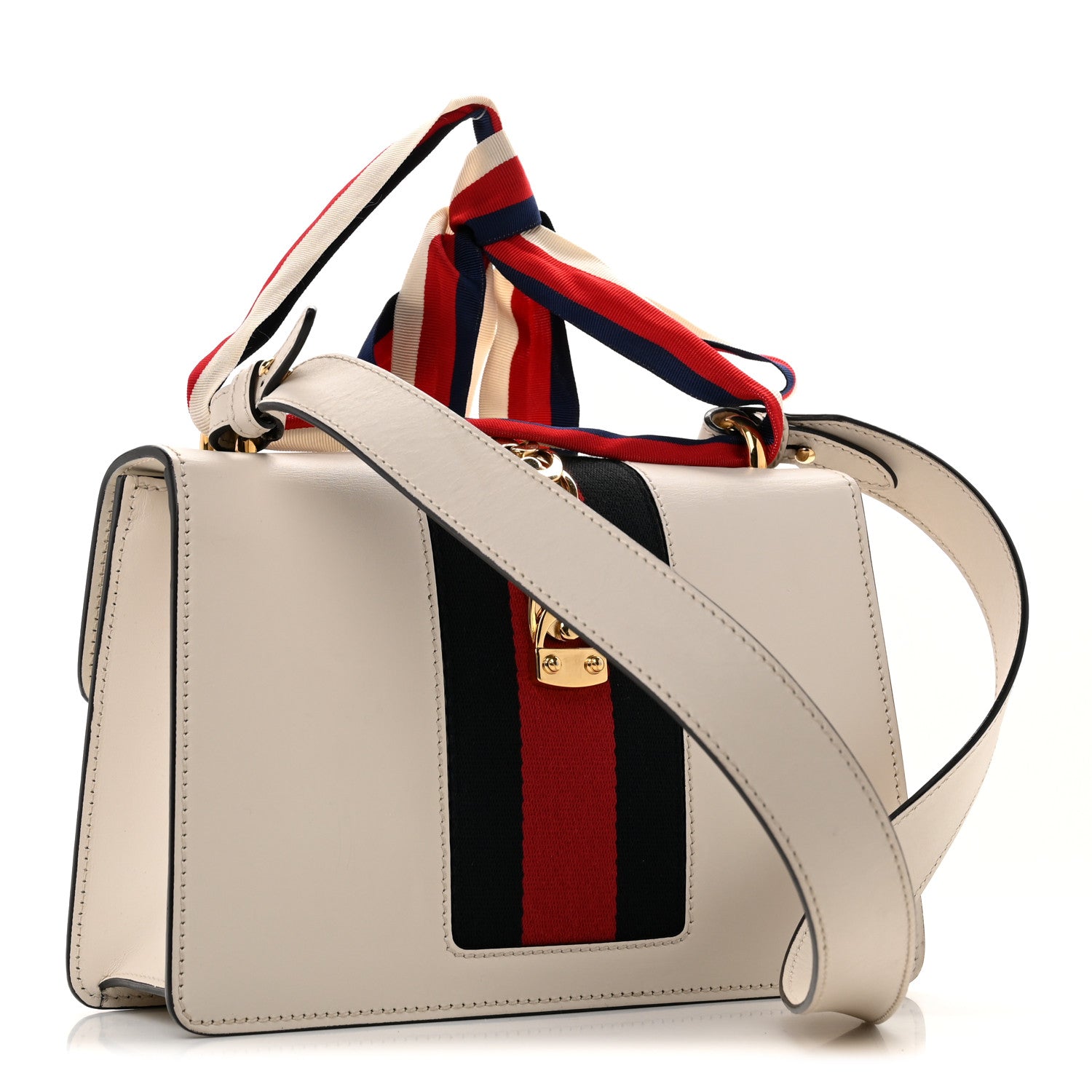 Gucci Calfskin Small Sylvie Shoulder Bag Off White 2 of 15