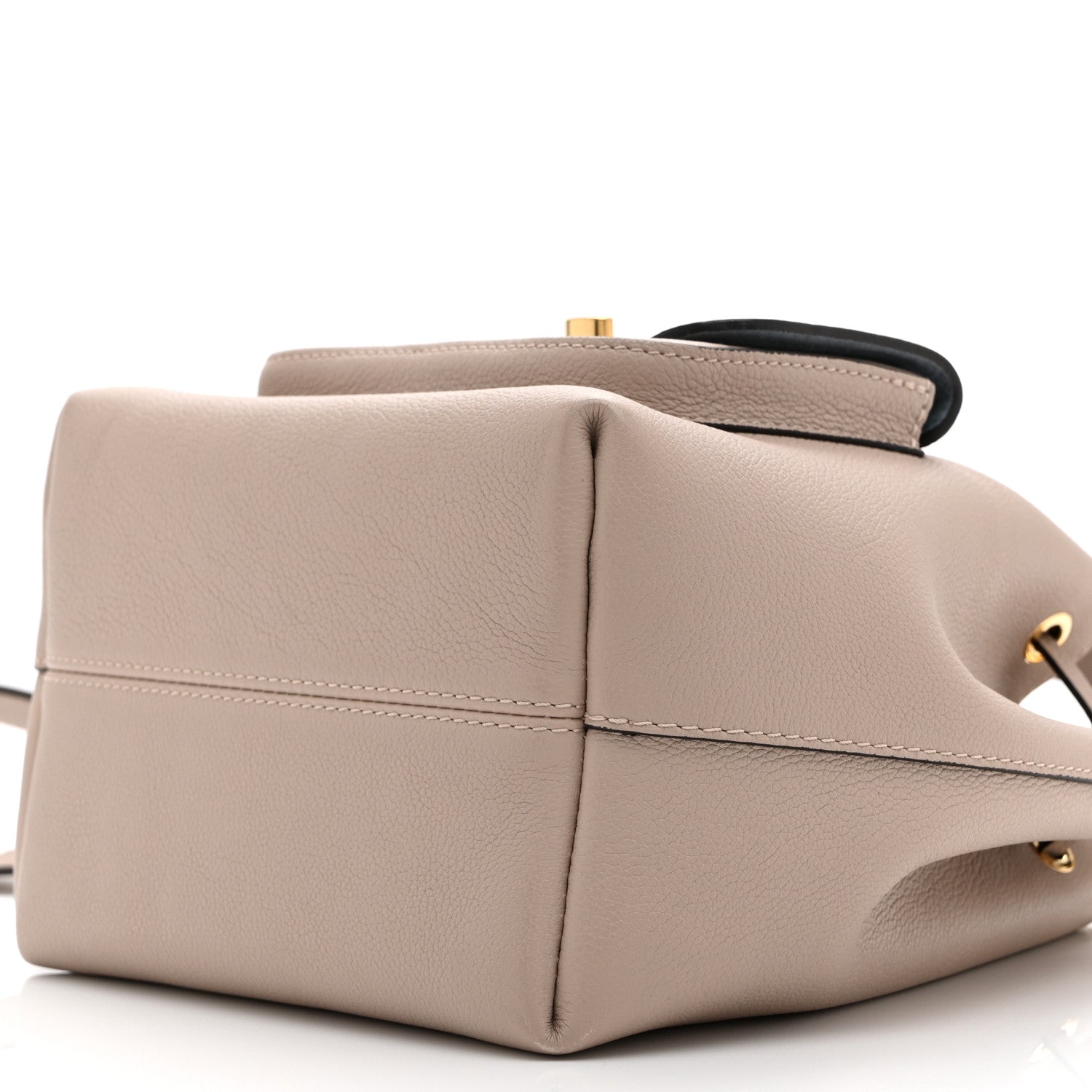 Louis Vuitton Calfskin Lockme Bucket MM Greige 9 of 9