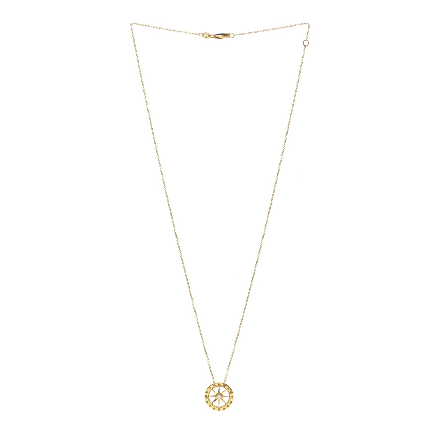 Roberto Coin 18K Yellow Gold Diamond Tiny Treasurers Compass Pendant Necklace 3 of 5