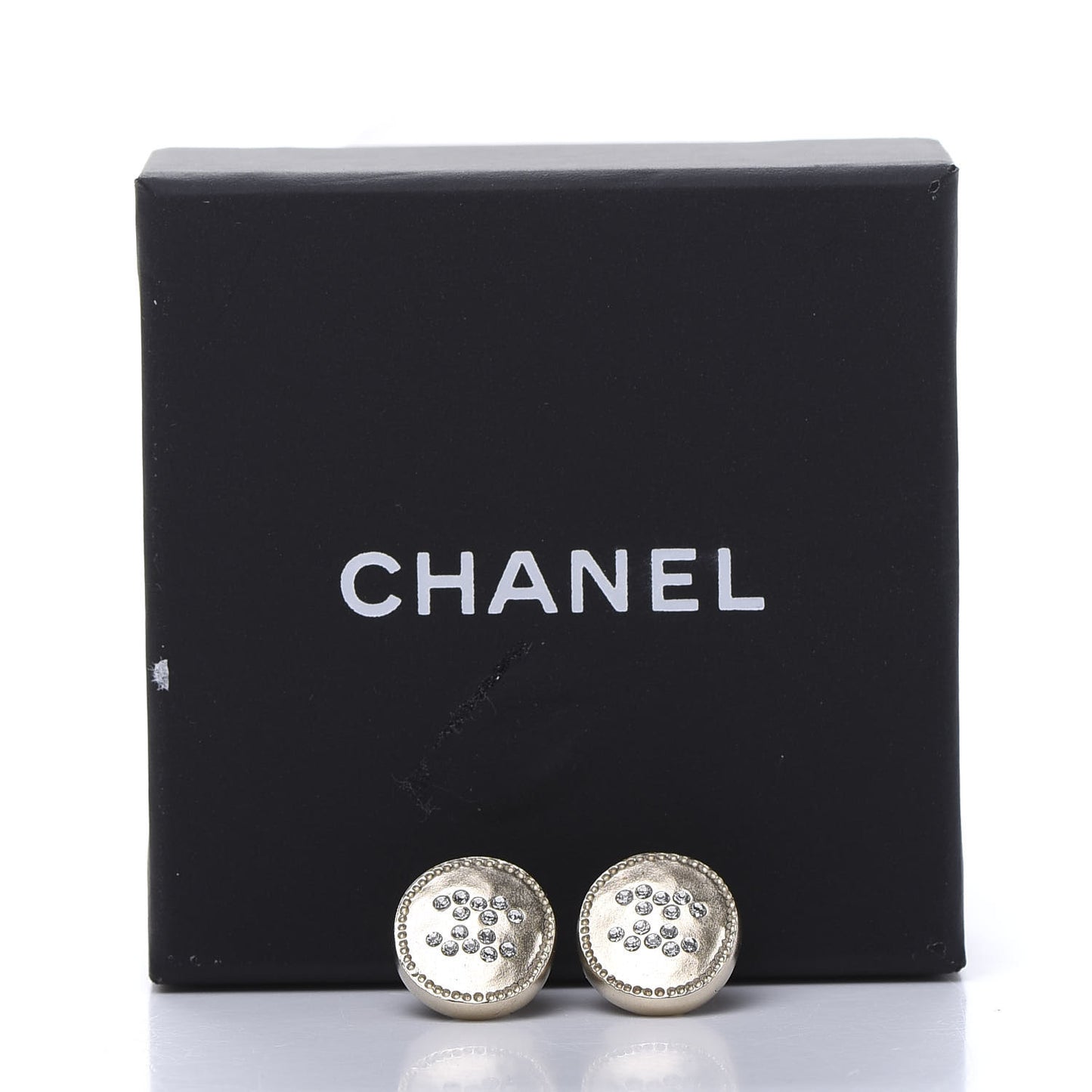 Crystal Papyrus Stud Earrings Gold