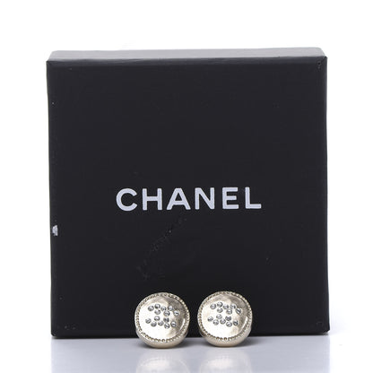 Chanel Crystal Papyrus Stud Earrings Gold 5 of 5