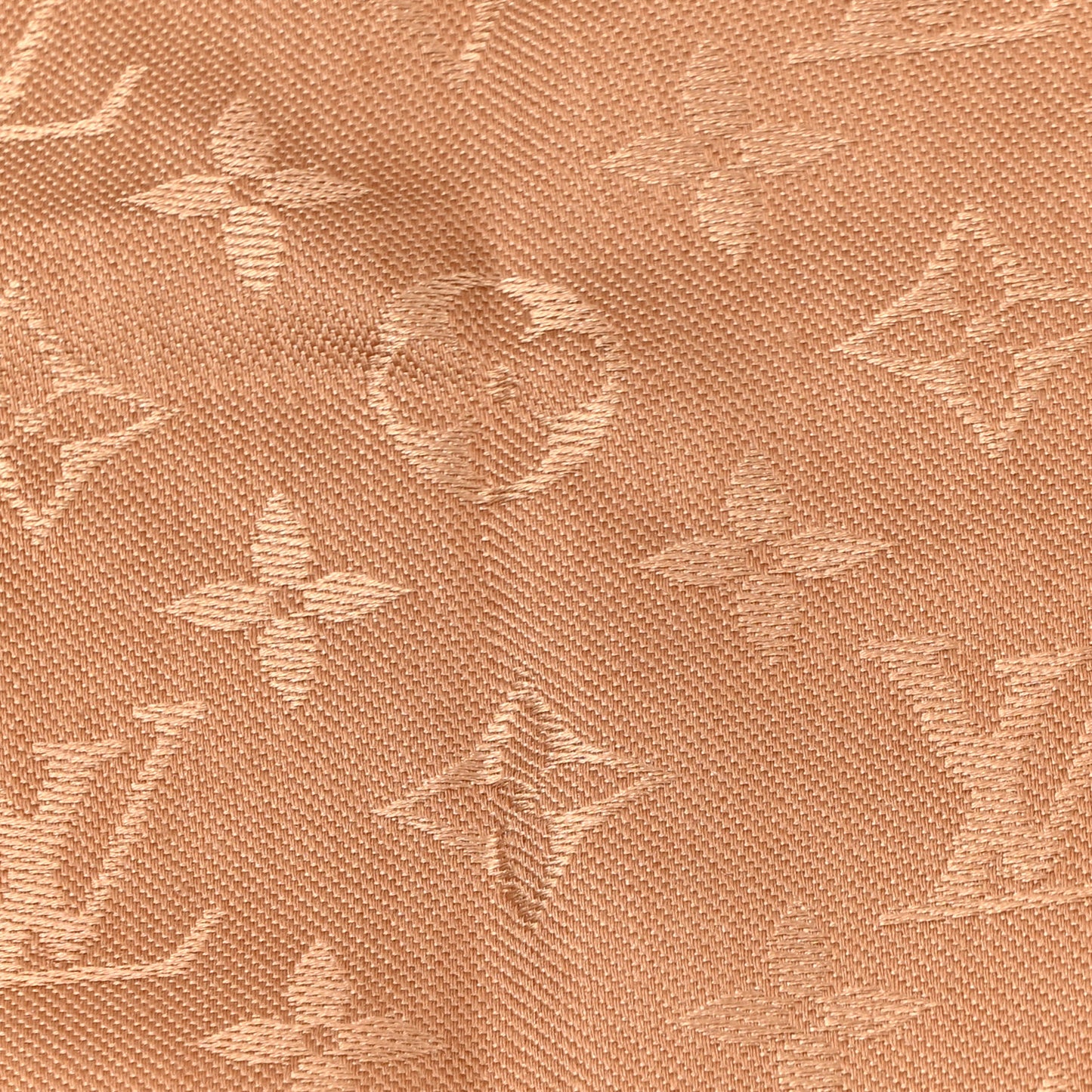 Silk Wool Monogram Shine Shawl Caramel