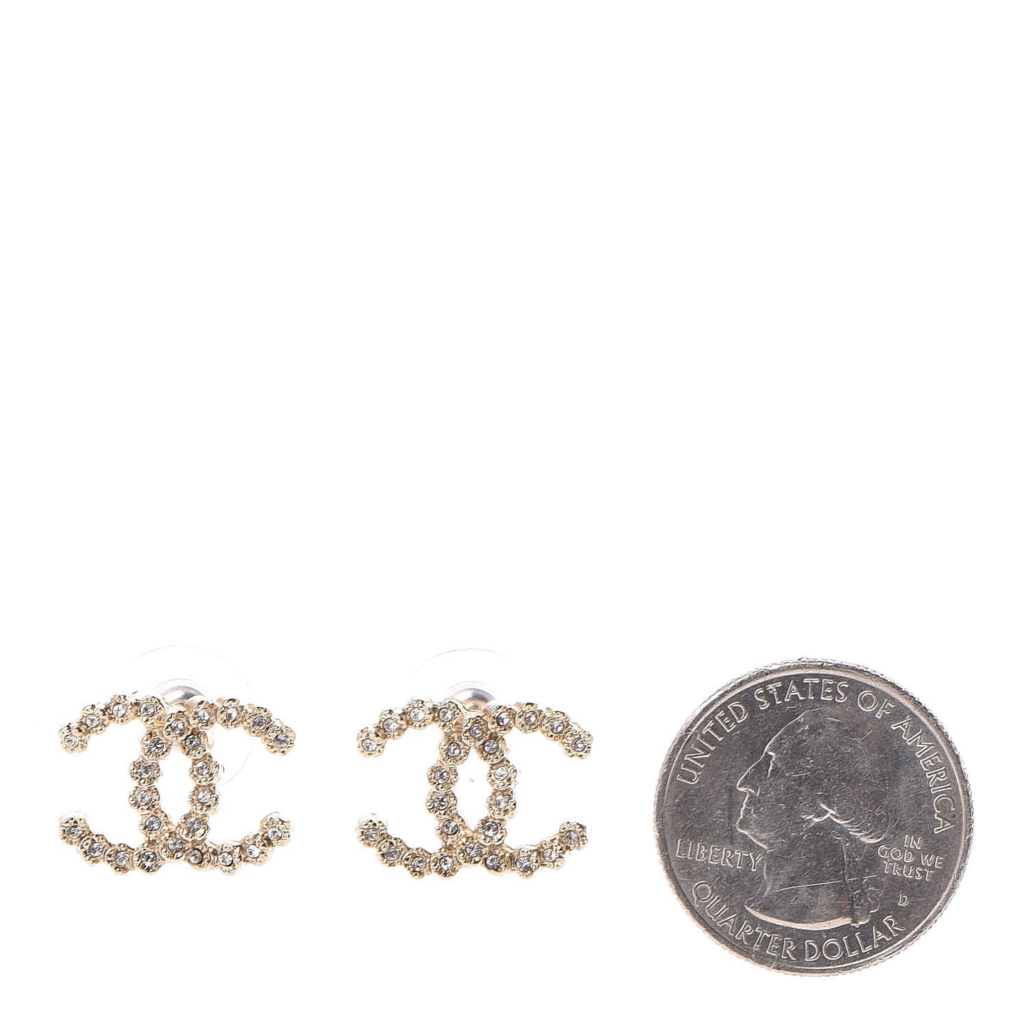 Crystal CC Earrings Gold